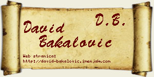 David Bakalović vizit kartica